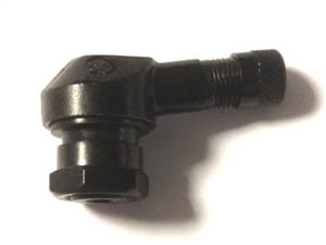VALVE DE ROUE COUDEE 90� ALUMINIUM NOIR 0360-0036 POUR JANTE A PNEU TUBLESS 10MM