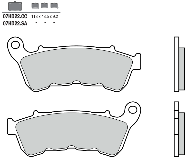 BREMBO SA SINTER PLAQUETTES 07HD22SA HARLEY DAVIDSON XL 883 N IRON / ABS 2014-2020