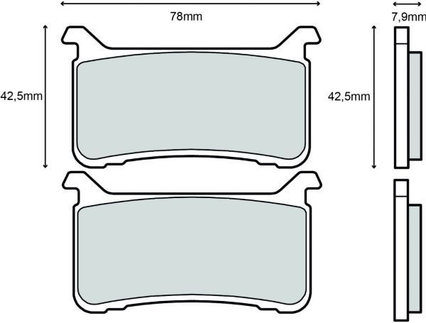 CARBONE LORRAINE PLAQUETTES DE FREIN AVANT 1252 A3+ par forme