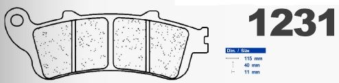 CARBONE LORRAINE PLAQUETTES DE FREIN ARRIERE 1231 RX3 HONDA F6C 1800 2014-2015
