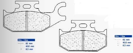 CARBONE LORRAINE PLAQUETTES DE FREIN AVANT GAUCHE 1236 ATV1 SUZUKI 750 XPLO 2010-2015