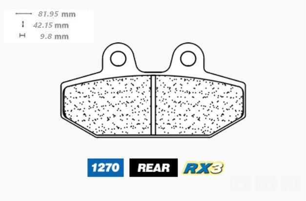 CARBONE LORRAINE PLAQUETTES DE FREIN ARRIERE 1270 RX3 HARLEY DAVIDSON FXBB 1745 STREET BOB 2018-2021