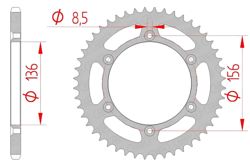 COURONNE ACIER PAS ORIGINE 520 43 Dents 1420643 SUZUKI RGV 250 1991-1996