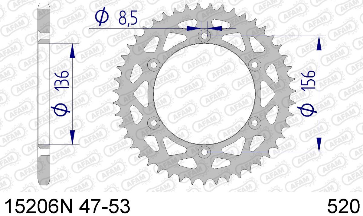 COURONNE ALU PAS ORIGINE 520 48 Dents 15206N48 SHERCO SE 5.1 i-F Enduro 5.1iF 2009-2011 (2)