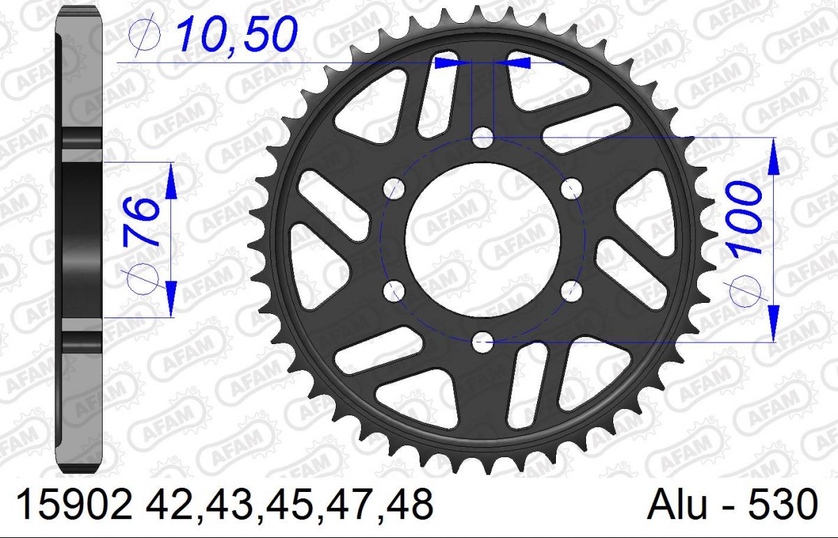 DC AFAM KIT CHAINE ALUMINIUM SUZUKI GSXR 1100 1990-1992 PAS 530 HYPER RENFORCE COULEUR (2)