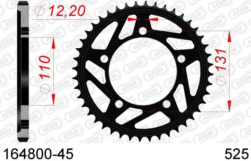 COURONNE ACIER PAS 525 45 Dents 16480045 BMW S 1000 R 2013-2016 (2)
