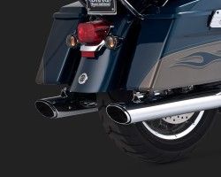 1801-0391 VANCE & HINES TWIN SLASH OVAL SLIP-ONS CHROME HARLEY DAVIDSON FLHRC 1690 ROAD KING CLASSIC 2011-2015* (4)