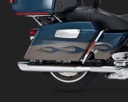 1801-0391 VANCE & HINES TWIN SLASH OVAL SLIP-ONS CHROME HARLEY DAVIDSON FLHRC 1690 ROAD KING CLASSIC 2011-2015* (2)