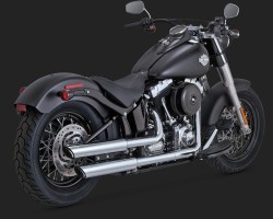 1801-0388 VANCE & HINES TWIN SLASH 3 SLIP-ONS CHROME FLST 1690 SOFTAIL tous mod�les 2012-2014*