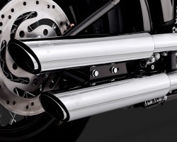 1801-0388 VANCE & HINES TWIN SLASH 3 SLIP-ONS CHROME FLST 1690 SOFTAIL tous mod�les 2012-2014* (2)