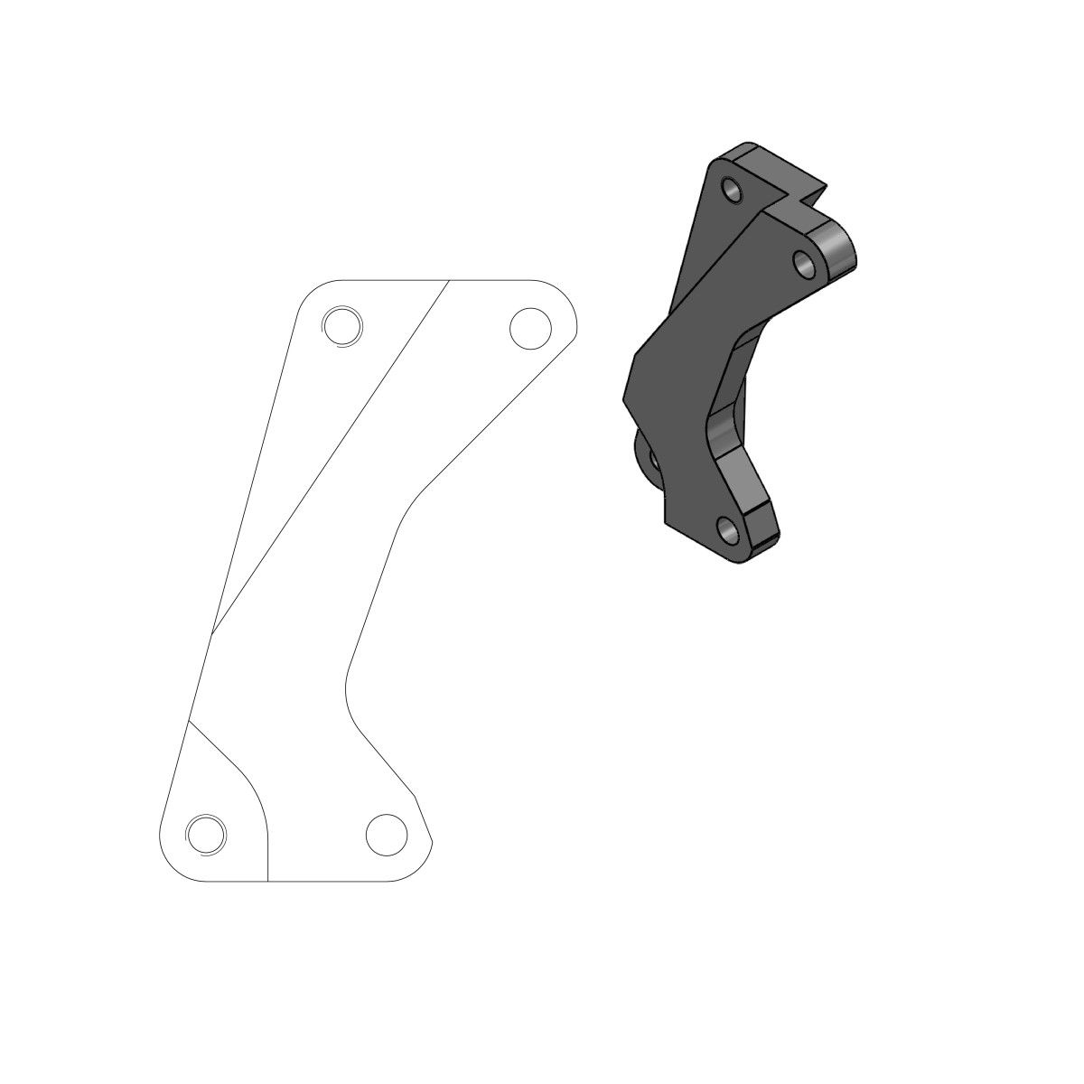 MOTO MASTER PATTE DE DEPORT (pour �trier d`origine) 211011 POUR DISQUE AVANT SM STREET 320 MM SUZUKI RMX 450 2010-2018 (17420337)