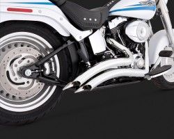 1800-0446 VANCE & HINES BIG RADIUS 2 EN 2 CHROME HARLEY DAVIDSON FLSTF 1584 FAT BOY 2007-2011* (3)
