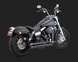 1800-1413 VANCE & HINES BIG SHOTS STAGGERED BLACK NON HOMOLOGUE HARLEY DAVIDSON FXDL 1690 DYNA LOW RIDER 2014-2015*