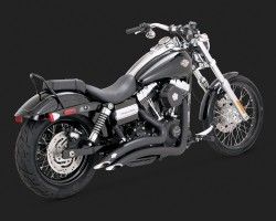 1800-1420 VANCE & HINES BIG RADIUS 2-INTO-2 BLACK NON HOMOLOGUE HARLEY DAVIDSON FXDL 1690 DYNA LOW RIDER 2014-2015*