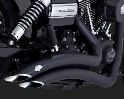 1800-1420 VANCE & HINES BIG RADIUS 2-INTO-2 BLACK NON HOMOLOGUE HARLEY DAVIDSON FXDL 1690 DYNA LOW RIDER 2014-2015* (2)