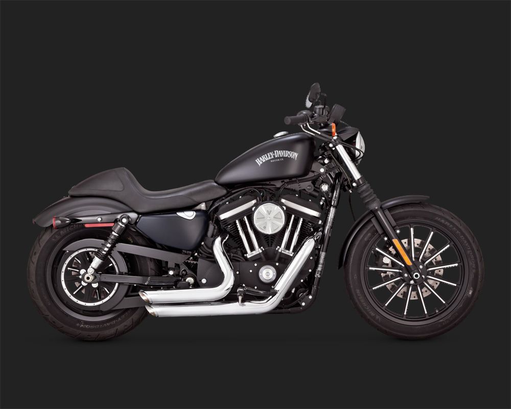 1800-1632 17229 VANCE & HINES EXHAUST SYSTEM SHORTSHOTS STAGGERED CHROME HARLEY DAVIDSON XL 1200 X FORTY EIGHT 2014-2018