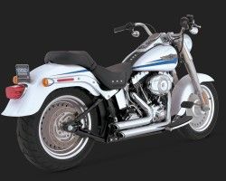 1800-0452 VANCE & HINES SHORTSHOTS STAGGERED CHROME HARLEY DAVIDSON FLSTF 1584 FAT BOY 2007-2011*