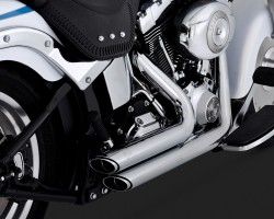 1800-0452 VANCE & HINES SHORTSHOTS STAGGERED CHROME HARLEY DAVIDSON FLSTF 1584 FAT BOY 2007-2011* (4)