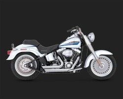 1800-0452 VANCE & HINES SHORTSHOTS STAGGERED CHROME HARLEY DAVIDSON FLSTF 1584 FAT BOY 2007-2011* (3)