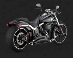 1800-1627 46065 VANCE & HINES EXHAUST BIG RADIUS BLACK 2 EN 2 HARLEY DAVIDSON FXSBSE 1800 BREAKOUT CVO 2013-2014*