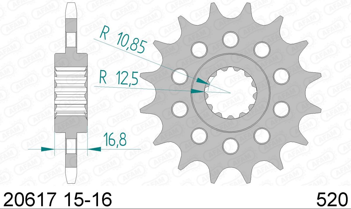 PIGNON PAS ORIGINE 520 17 Dents 2061717 HONDA NC 750 D INTEGRA DCT 2014-2017 (2)