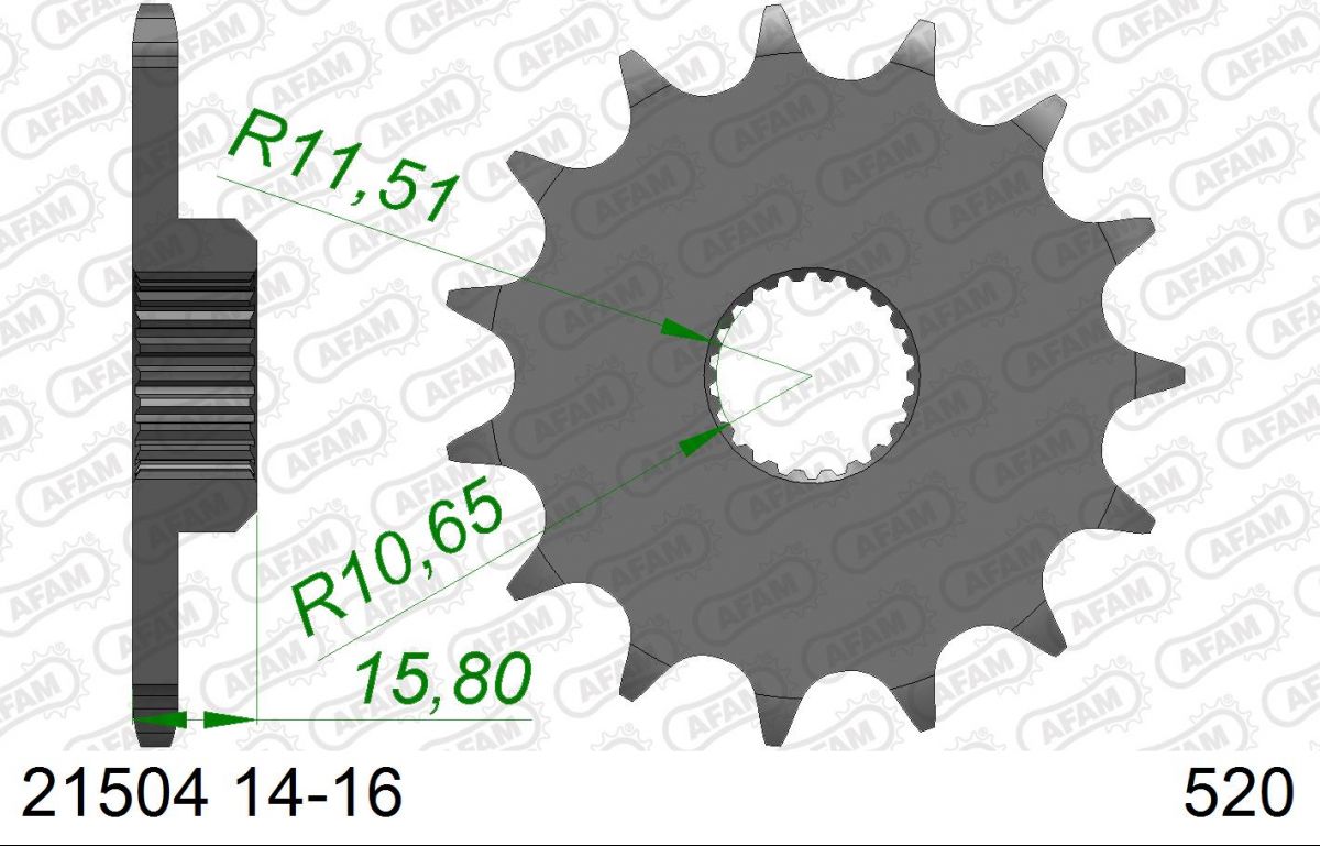 PIGNON PAS ORIGINE 520 14 Dents 2150414 YAMAHA XT 600 2KF/3TB 1987-1995 (2)