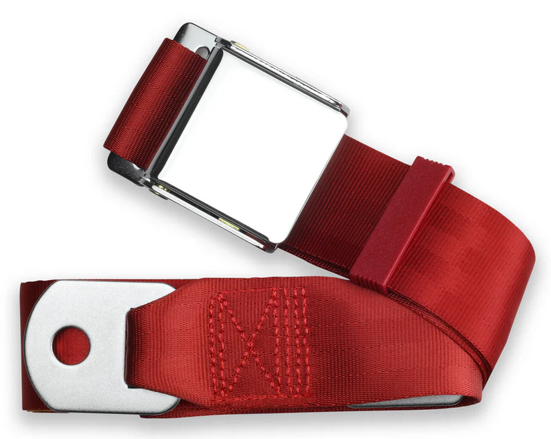 2pt bright red lap belt 90