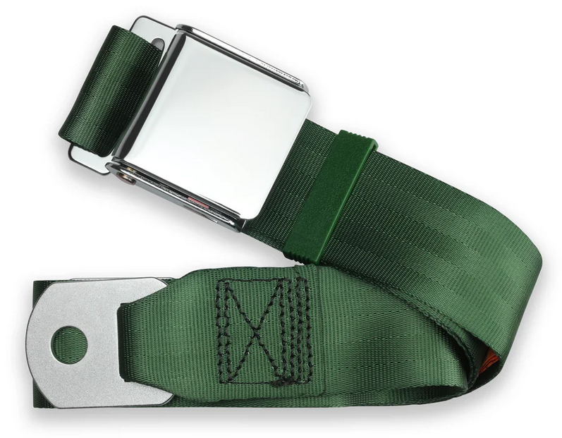 2pt dark green lap belt 60