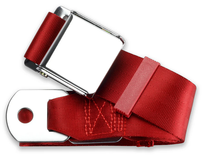 2pt dark red lap belt 60