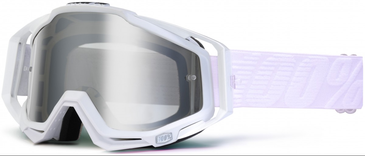 100% MASQUE MASK LUNETTES THE RACECRAFT BLANC ECRAN MIROIR SILVER
