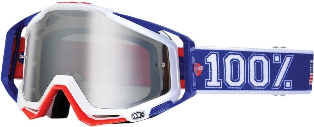 100% MASQUE MASK LUNETTES THE RACECRAFT VARSITY ECRAN MIROIR SILVER