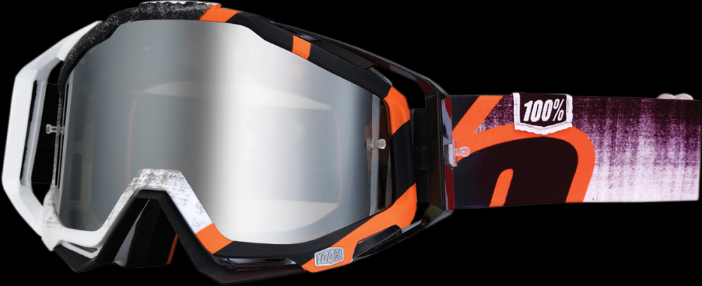 100% MASQUE MASK LUNETTES THE RACECRAFT ORANGE ECRAN MIROIR SILVER