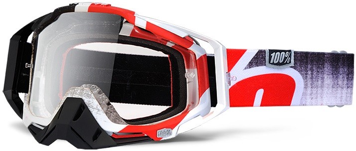 100% MASQUE MASK LUNETTES THE RACECRAFT ROUGE ECRAN TRANSPARENT
