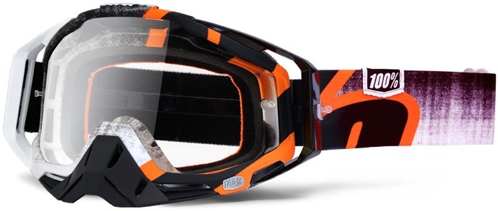 100% MASQUE MASK LUNETTES THE RACECRAFT ORANGE ECRAN TRANSPARENT
