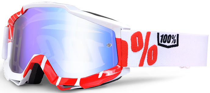100% MASQUE MASK LUNETTES THE ACCURI BLANC ET ROUGE ECRAN MIROIR BLUE