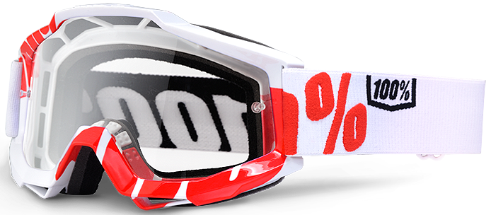 100% MASQUE MASK LUNETTES THE ACCURI BLANC ET ROUGE ECRAN TRANSPARENT