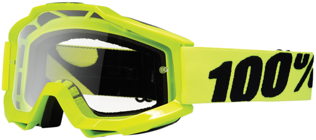 100% MASQUE MASK LUNETTES THE ACCURI JAUNE FLUO ECRAN TRANSPARENT