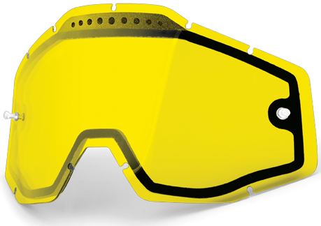 100% ECRAN DOUBLE VENTILE POUR MASQUE RACECRAFT / ACCURI / STRATA JAUNE