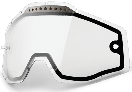 100% ECRAN DOUBLE VENTILE POUR MASQUE RACECRAFT / ACCURI / STRATA TRANSPARENT