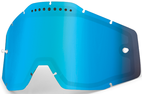 100% ECRAN DOUBLE VENTILE POUR MASQUE RACECRAFT / ACCURI / STRATA MIROIR BLUE