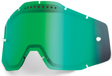 100% ECRAN DOUBLE VENTILE POUR MASQUE RACECRAFT / ACCURI / STRATA MIROIR GREEN