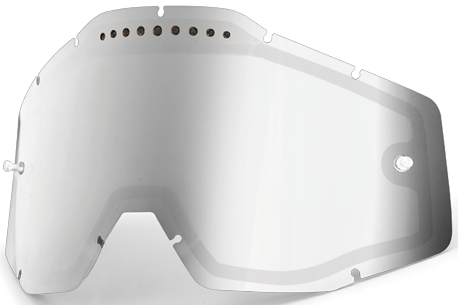 100% ECRAN DOUBLE VENTILE POUR MASQUE RACECRAFT / ACCURI / STRATA MIROIR SILVER