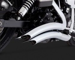 1800-1409 VANCE & HINES BIG RADIUS 2-EN-2 CHROME HARLEY DAVIDSON FXDB 1584 DYNA STREET BOB 2012-2013* (4)