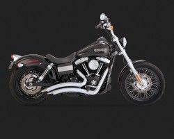 1800-1409 VANCE & HINES BIG RADIUS 2-EN-2 CHROME HARLEY DAVIDSON FXDB 1584 DYNA STREET BOB 2012-2013* (3)