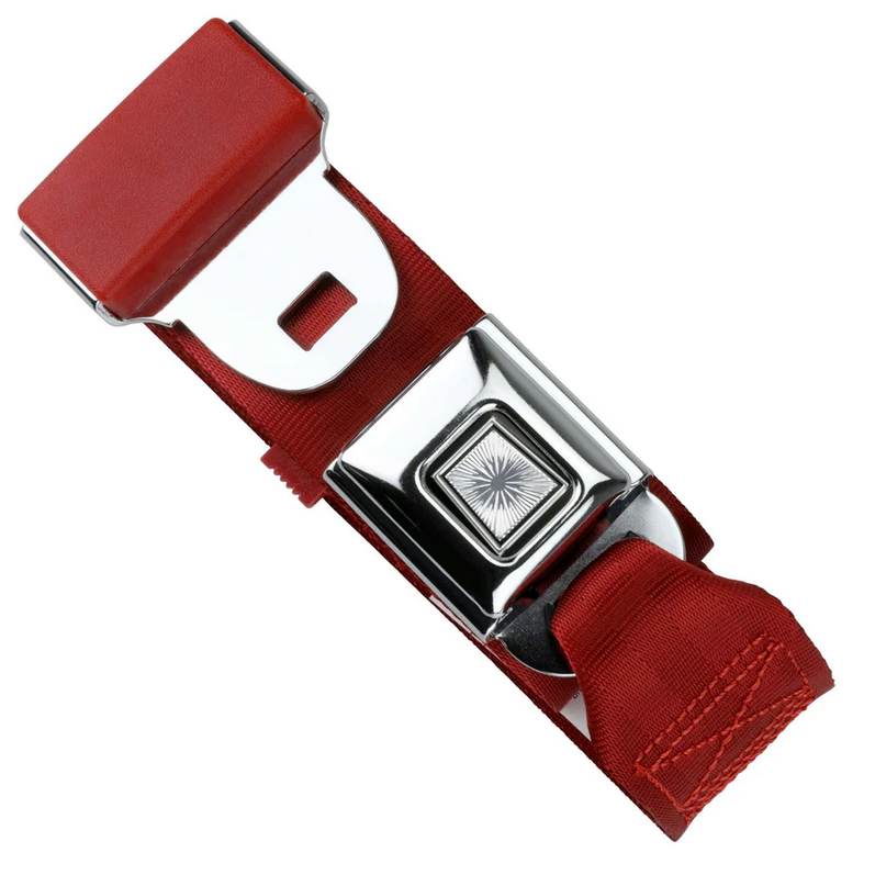 2pt dark red lap belt 60