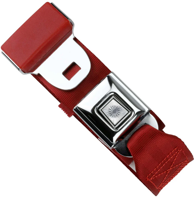 2pt dark red lap belt 75