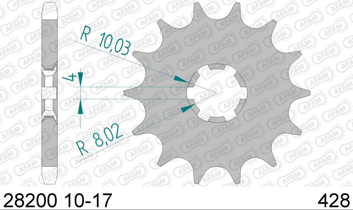PIGNON PAS ORIGINE 428 12 Dents 2820012 YAMAHA RD 125 T 1975 (2)