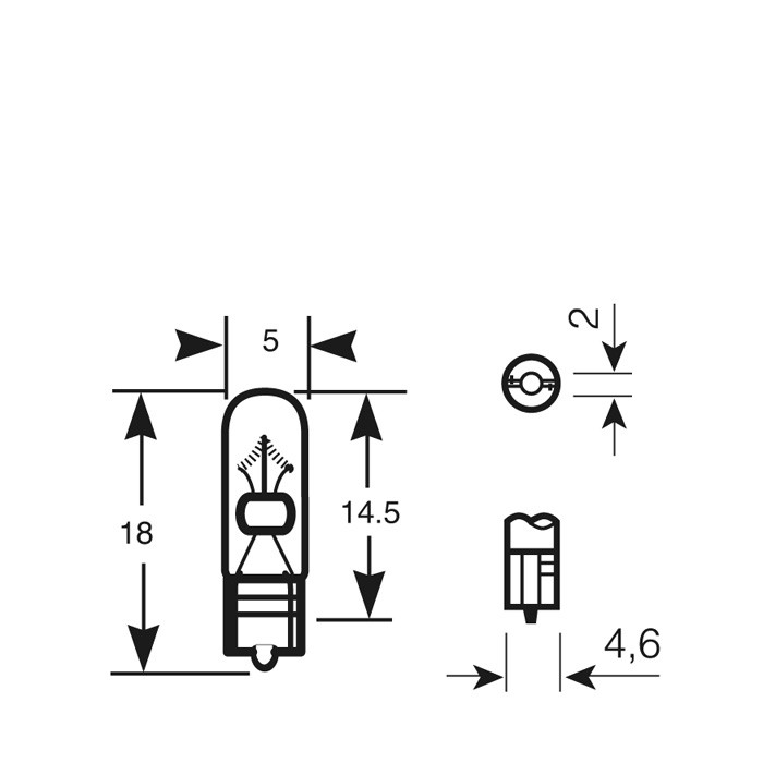 1x AMPOULE T5 2.3 WATTS R284* (2)
