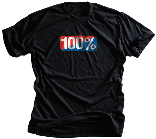 100% TEE-SHIRT MAILLOT A MANCHES COURTES OLD SCHOOL NOIR