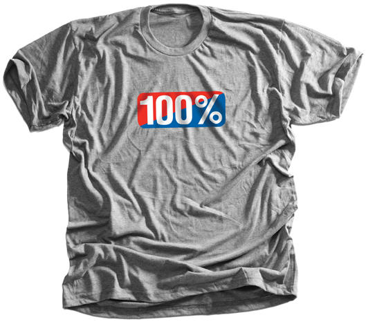 100% TEE-SHIRT MAILLOT A MANCHES COURTES OLD SCHOOL GRIS